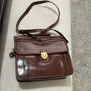Naturalizer Brown Leather Bag gold hardware